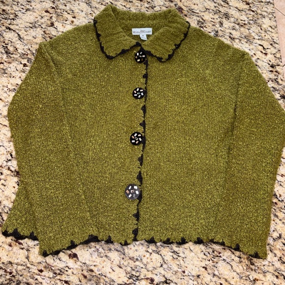 Windi River Sweaters - Windi River Olive Green cardigan size XL